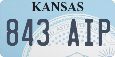 KS license plate 843AIP