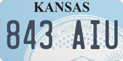 KS license plate 843AIU