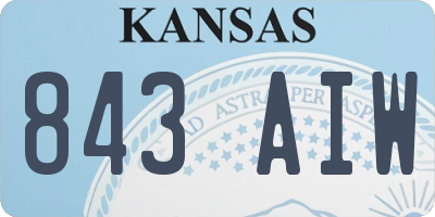 KS license plate 843AIW