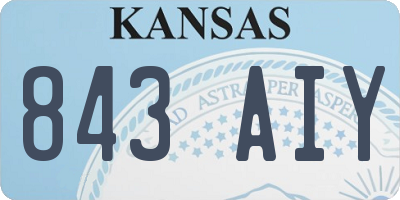 KS license plate 843AIY