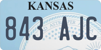 KS license plate 843AJC