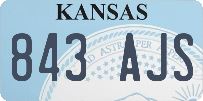 KS license plate 843AJS