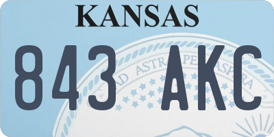 KS license plate 843AKC