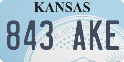 KS license plate 843AKE