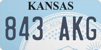 KS license plate 843AKG