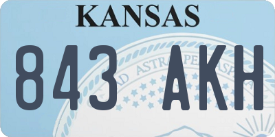 KS license plate 843AKH