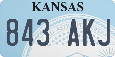 KS license plate 843AKJ