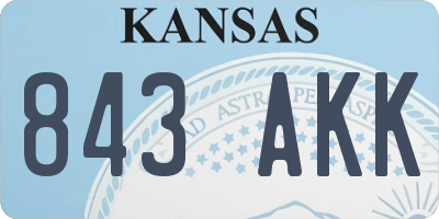 KS license plate 843AKK