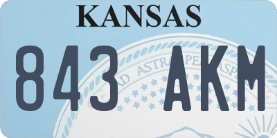 KS license plate 843AKM
