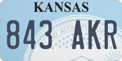 KS license plate 843AKR