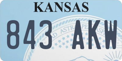KS license plate 843AKW