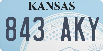 KS license plate 843AKY