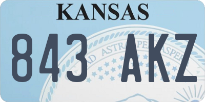 KS license plate 843AKZ