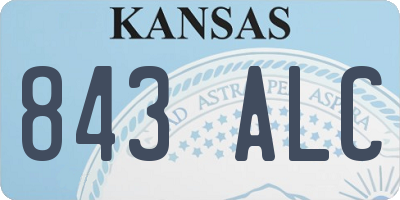 KS license plate 843ALC