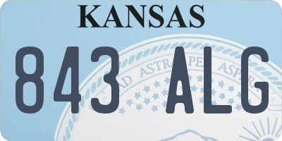 KS license plate 843ALG