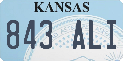 KS license plate 843ALI