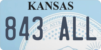 KS license plate 843ALL