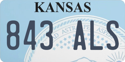 KS license plate 843ALS