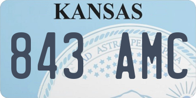 KS license plate 843AMC