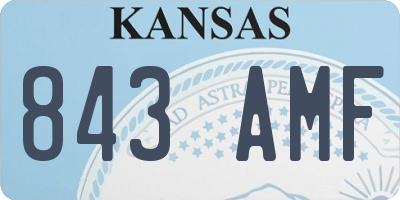 KS license plate 843AMF