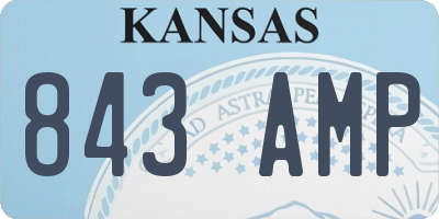 KS license plate 843AMP
