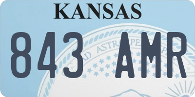 KS license plate 843AMR
