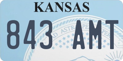 KS license plate 843AMT