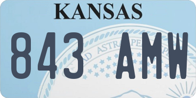 KS license plate 843AMW