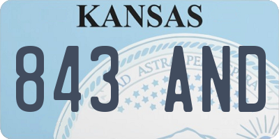 KS license plate 843AND