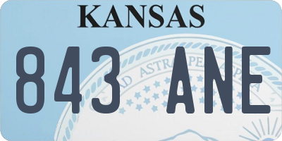 KS license plate 843ANE