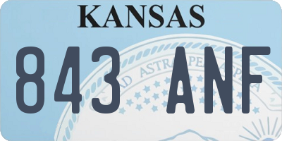KS license plate 843ANF