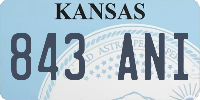 KS license plate 843ANI