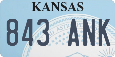KS license plate 843ANK