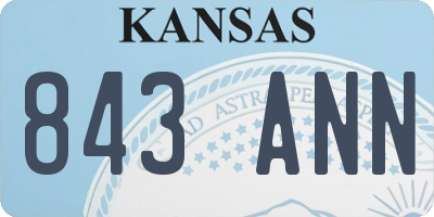 KS license plate 843ANN