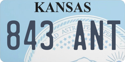 KS license plate 843ANT