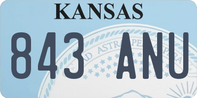 KS license plate 843ANU
