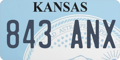 KS license plate 843ANX