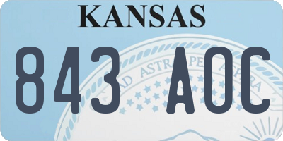 KS license plate 843AOC