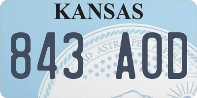 KS license plate 843AOD