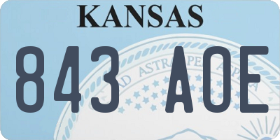 KS license plate 843AOE