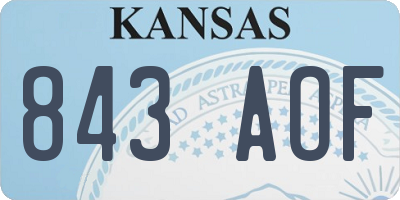 KS license plate 843AOF