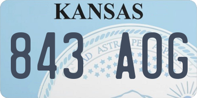 KS license plate 843AOG