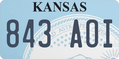 KS license plate 843AOI