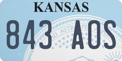 KS license plate 843AOS