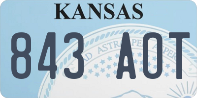 KS license plate 843AOT
