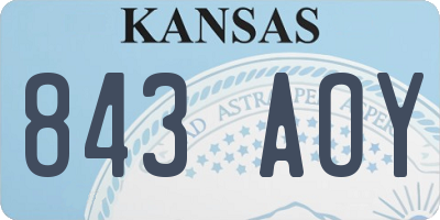KS license plate 843AOY