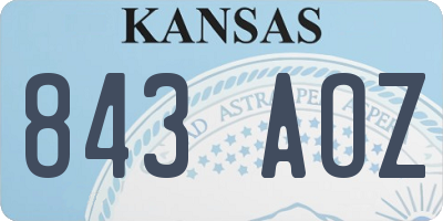 KS license plate 843AOZ