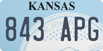 KS license plate 843APG