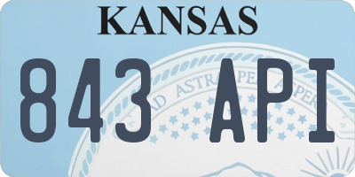KS license plate 843API