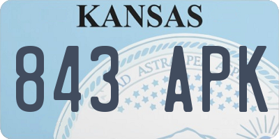 KS license plate 843APK